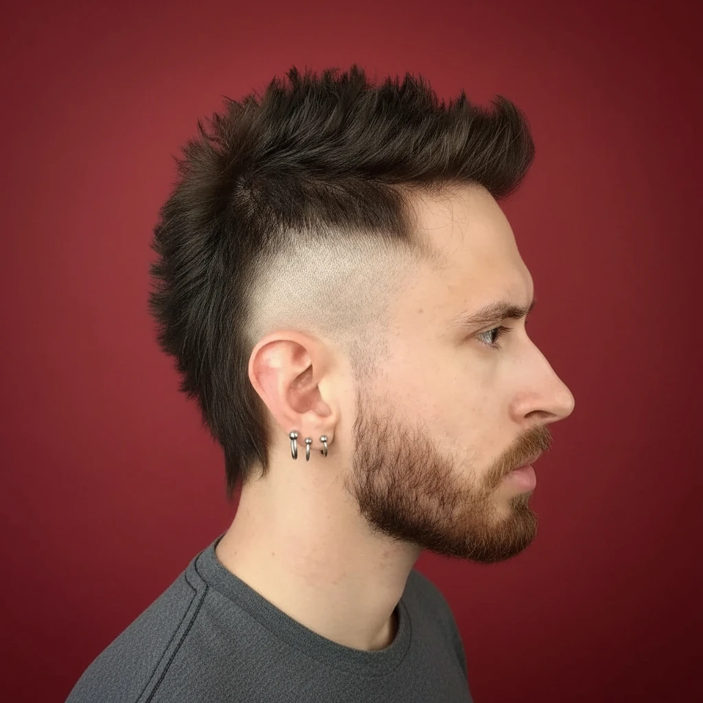 Corte Moicano com Degradê Lateral