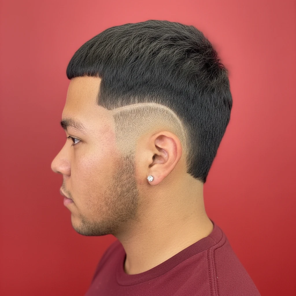 Corte Moicano com Degradê Lateral