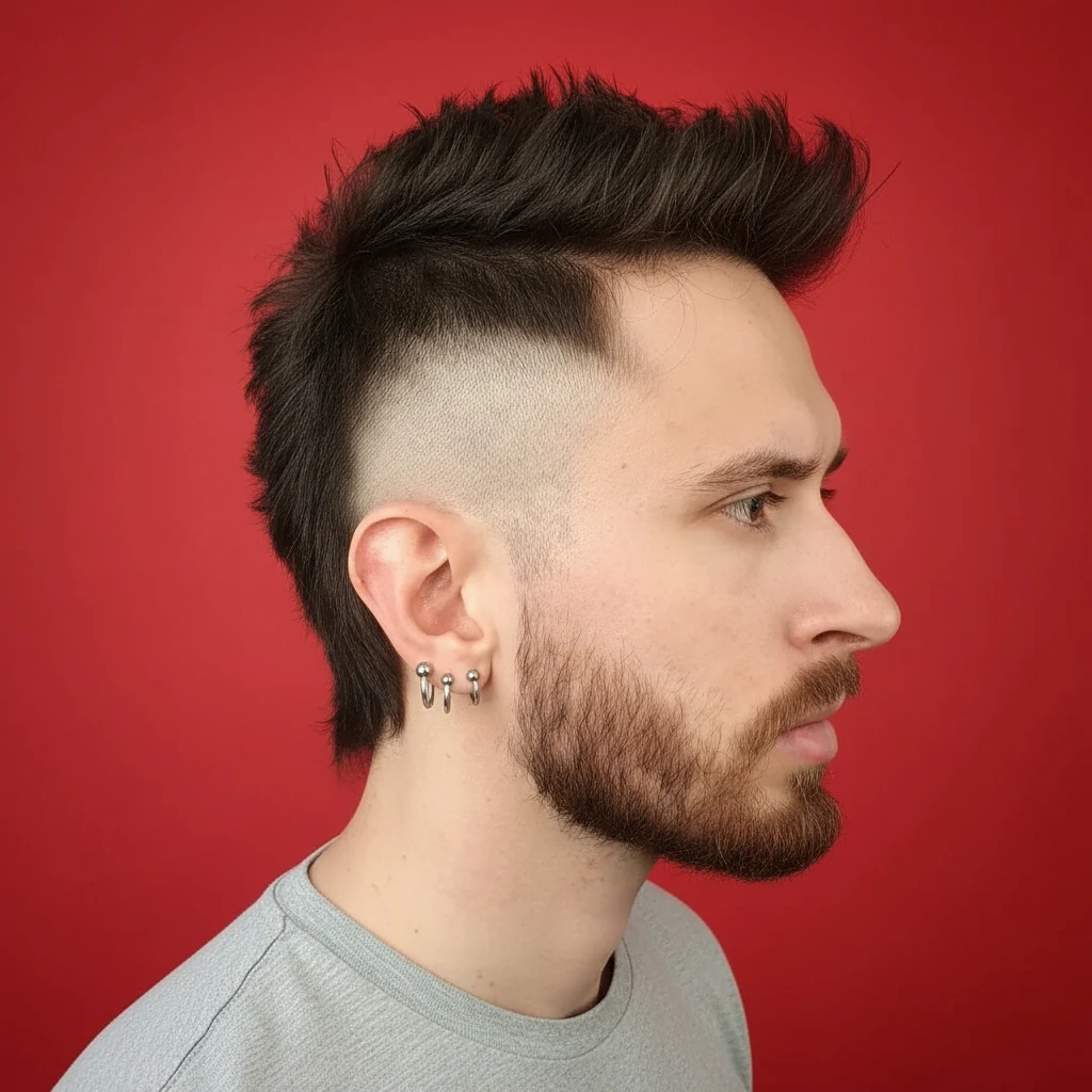 Corte Mohawk con degradado lateral