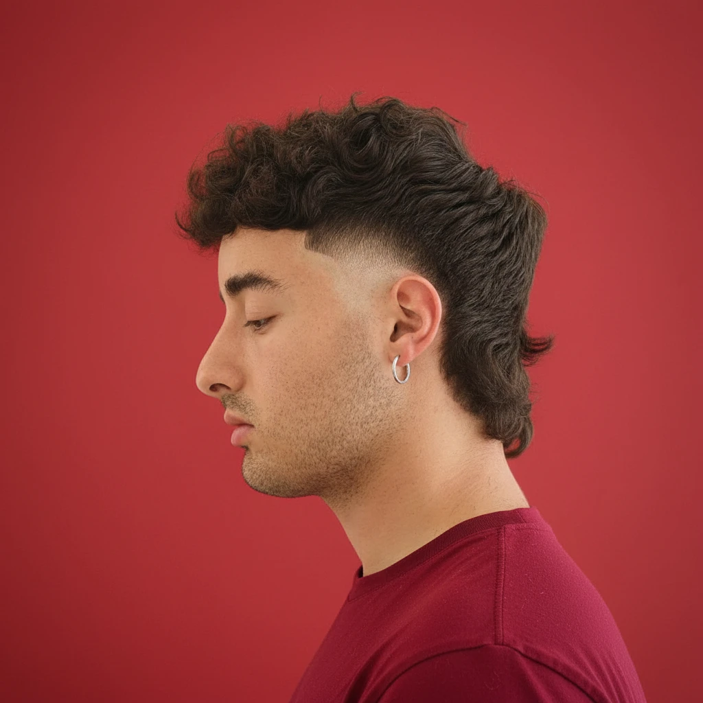 Corte Moicano com Degradê em Cabelo Cacheado