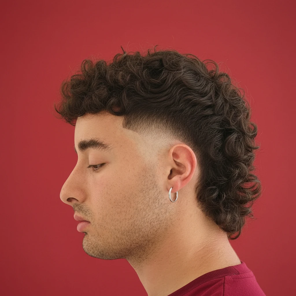 Corte Moicano com Degradê em Cabelo Cacheado