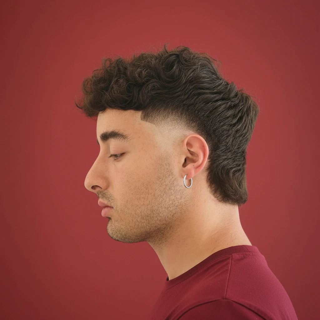 Corte Moicano com Degradê em Cabelo Cacheado