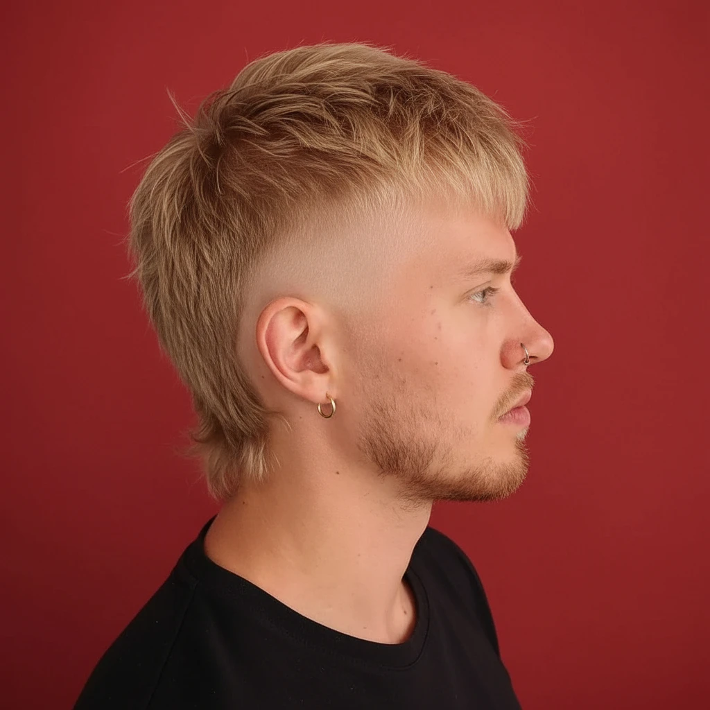 Corte Moicano com Degradê em Cabelo Liso