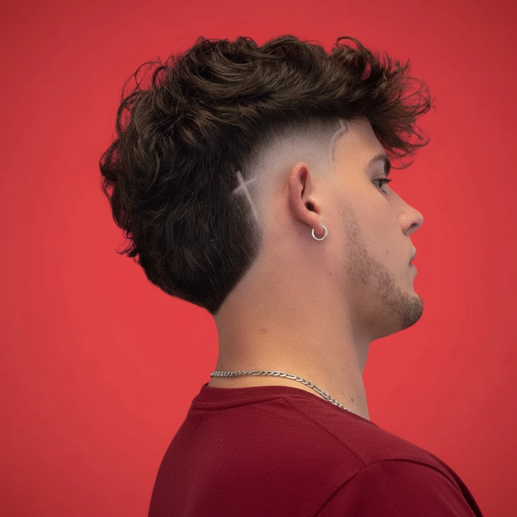 Mohawk Cut with Side Parting on Straight Hair