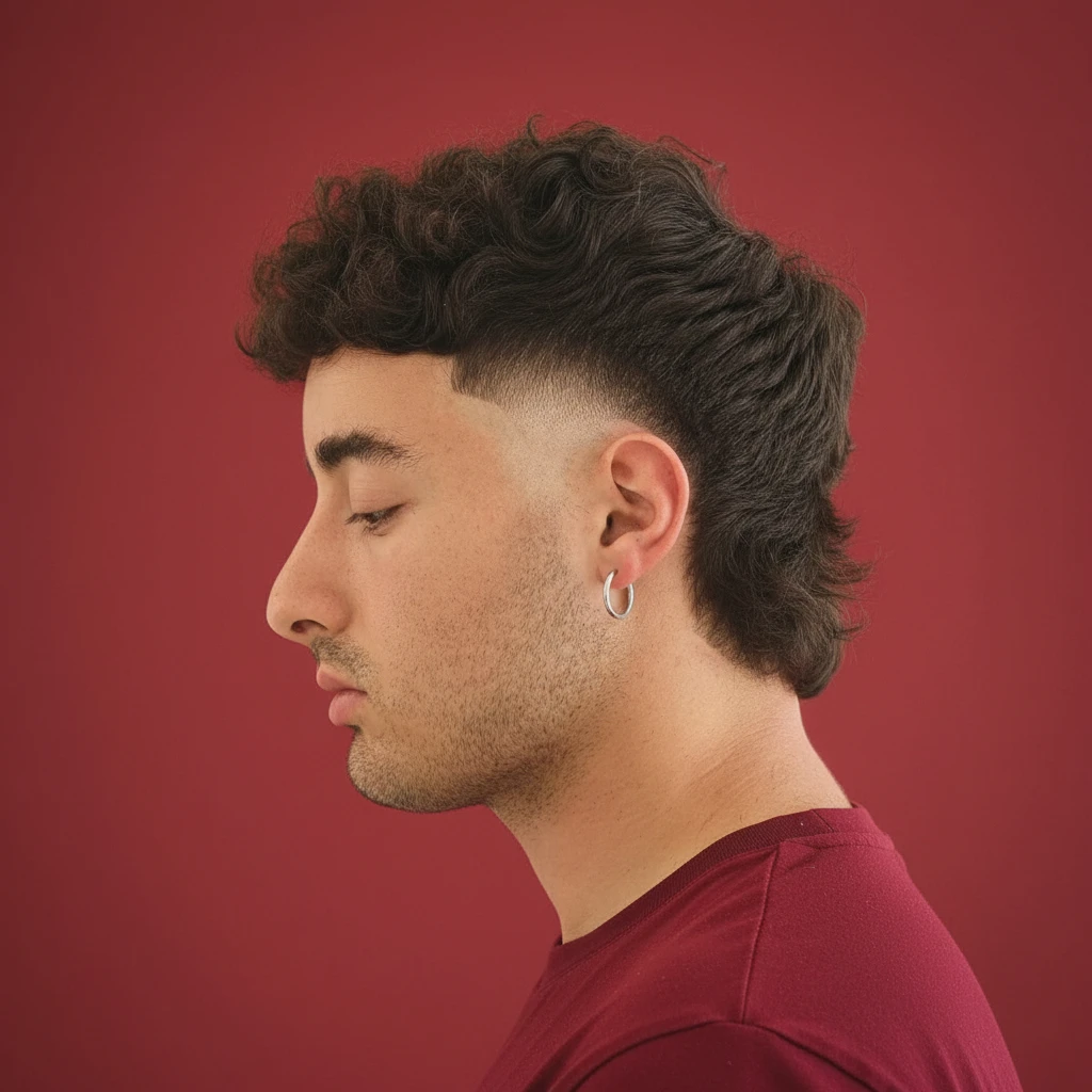 Corte Moicano em Cabelo Cacheado com Degradê