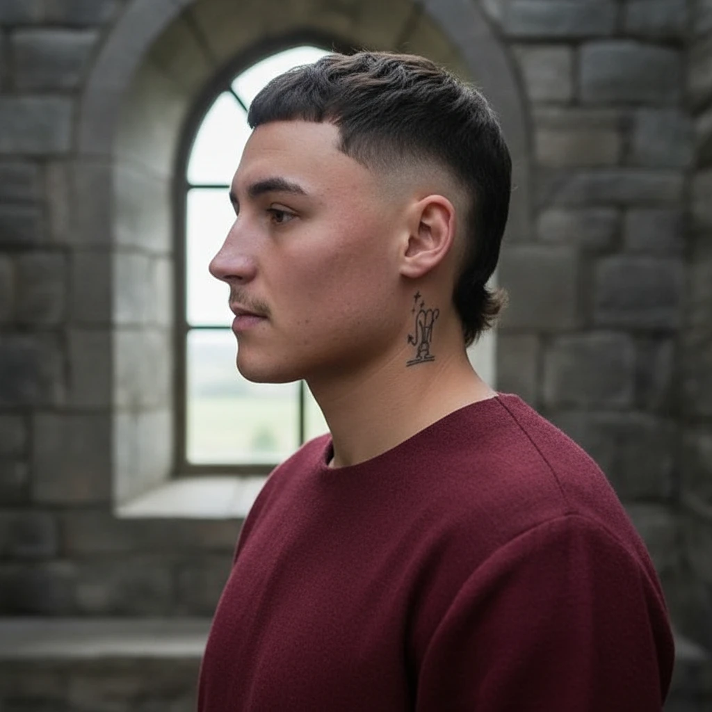 Mohawk Cut on Straight Hair with Low Gradient