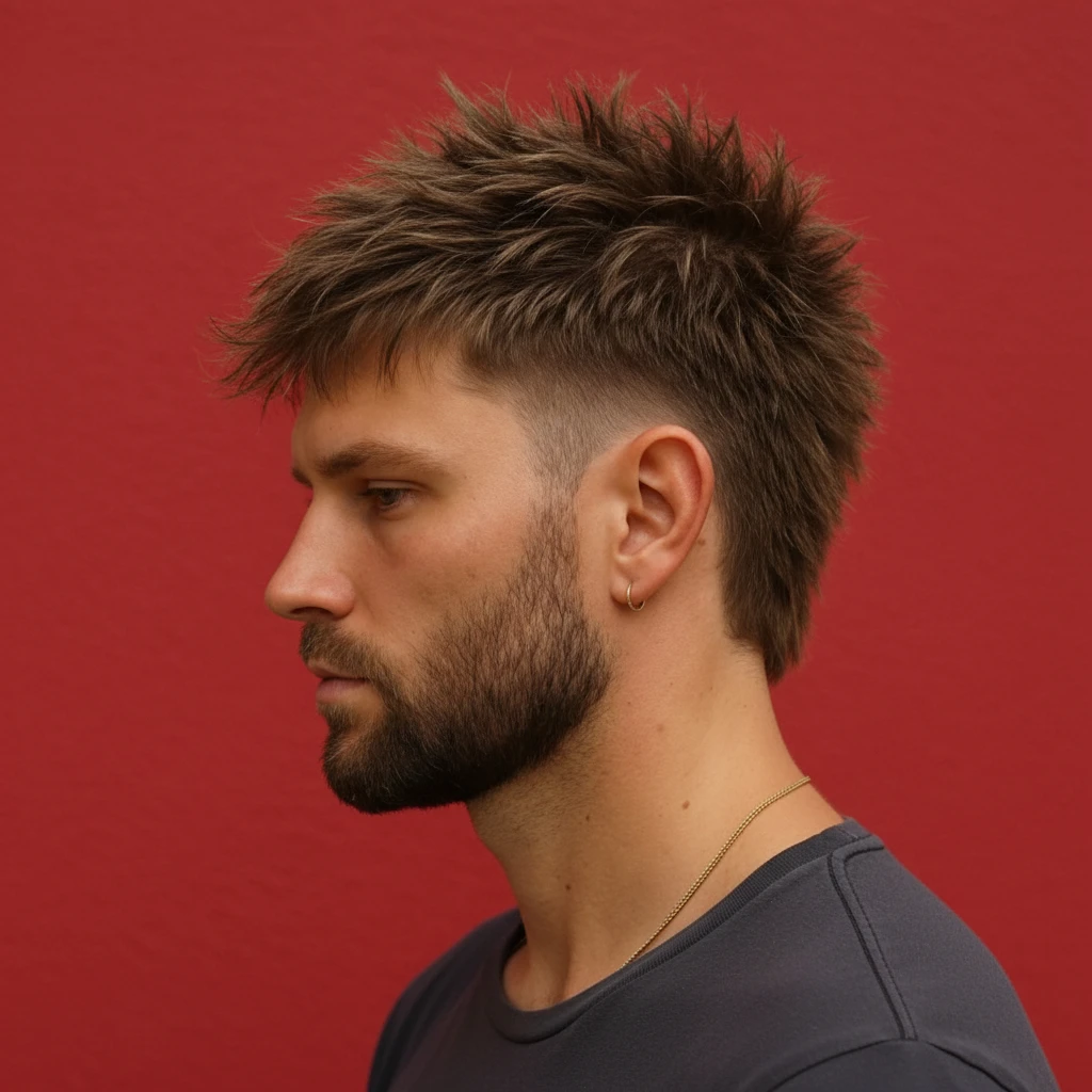 Corte Mullet Masculino Texturizado em Cabelo Liso