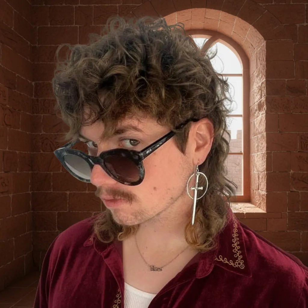 Corte Mullet Masculino Texturizado em Cabelo Ondulado