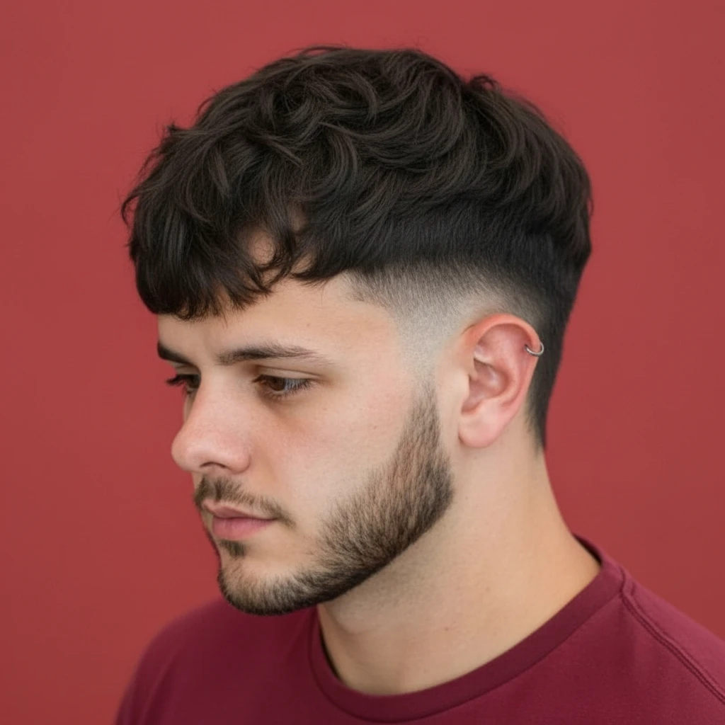 Corte Mullet Masculino com Degradê Alto