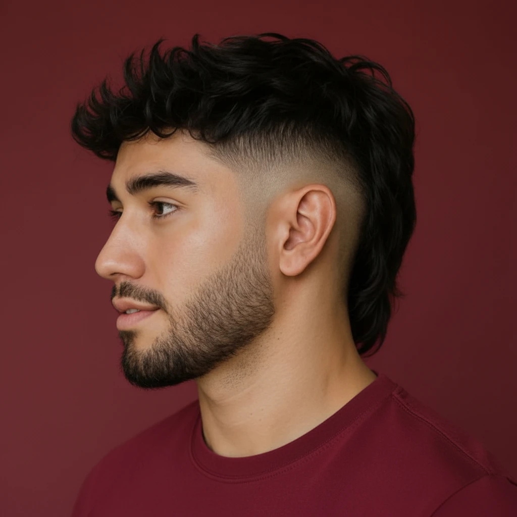 Men's Mullet Cut with Low Gradient