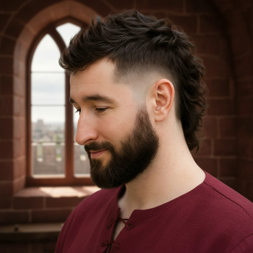 Corte Mullet Masculino com Degradê Baixo