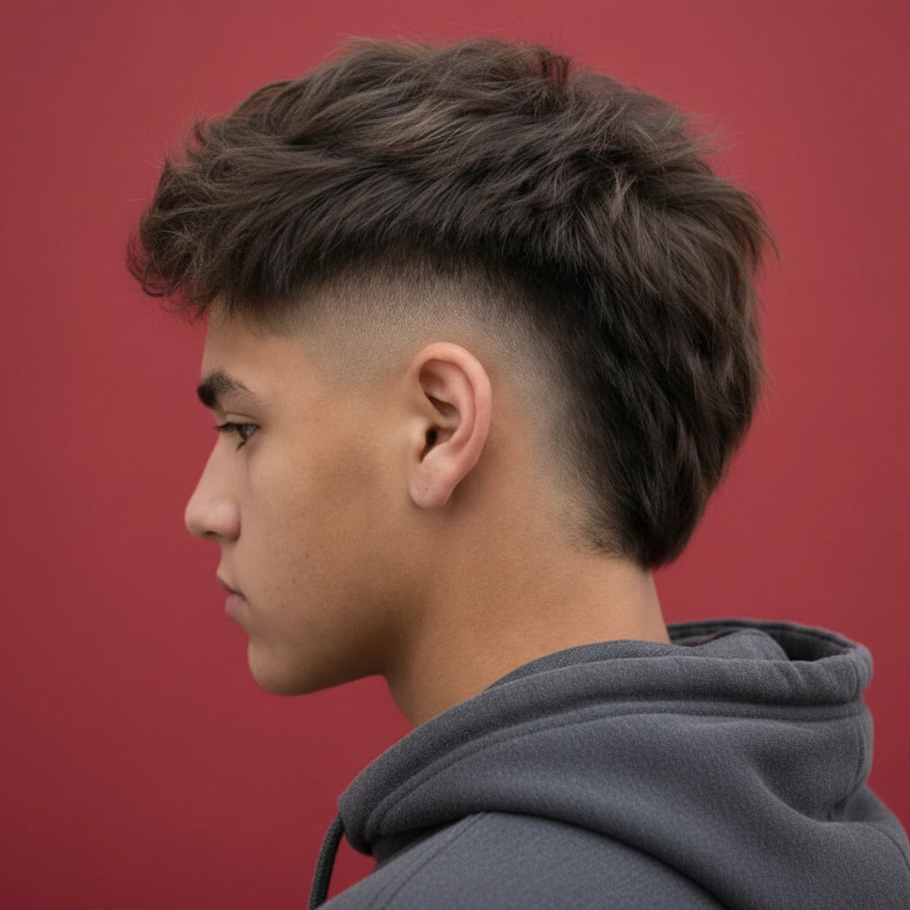 Corte Mullet Masculino com Degradê Baixo