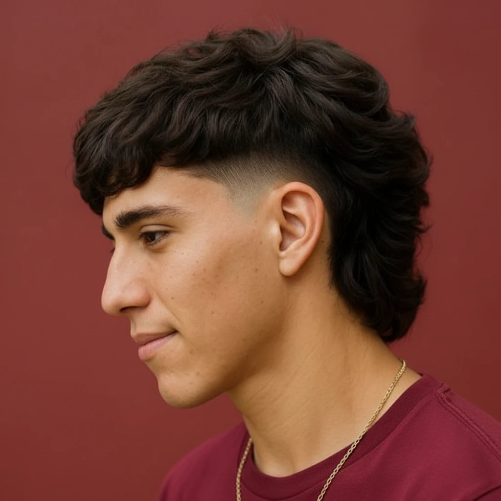 Corte Mullet Masculino com Degradê Baixo