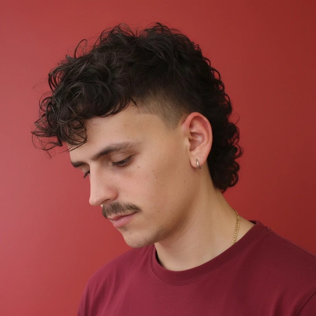 Corte Mullet Masculino com Degradê Baixo