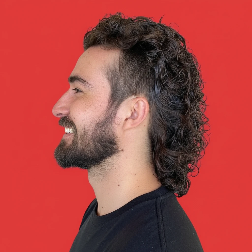 Corte Mullet Masculino com Degradê Lateral