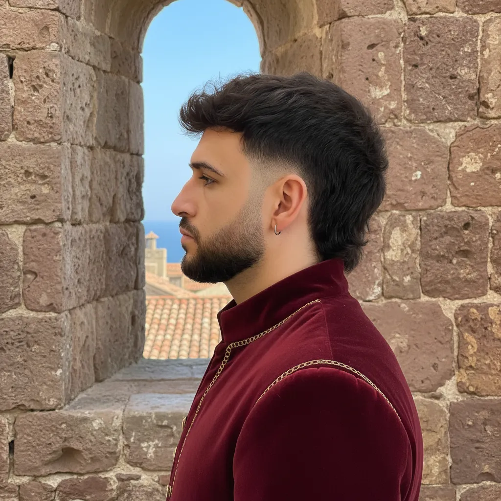 Corte Mullet Masculino com Degradê Lateral