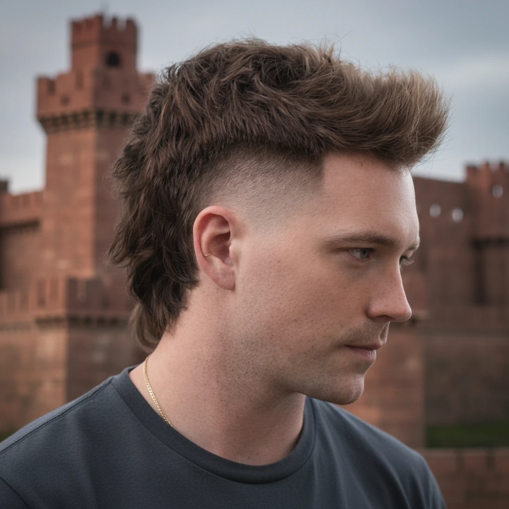 Corte Mullet Masculino com Degradê Lateral