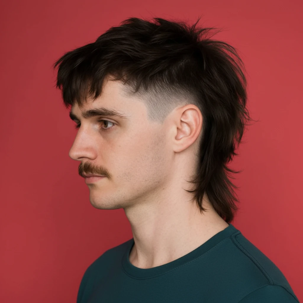 Corte Mullet Masculino com Degradê Lateral