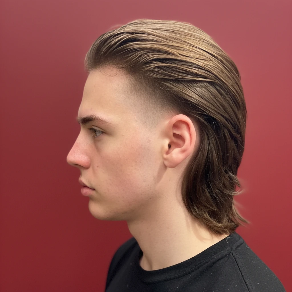 Men's Mullet Cut with Side Gradient