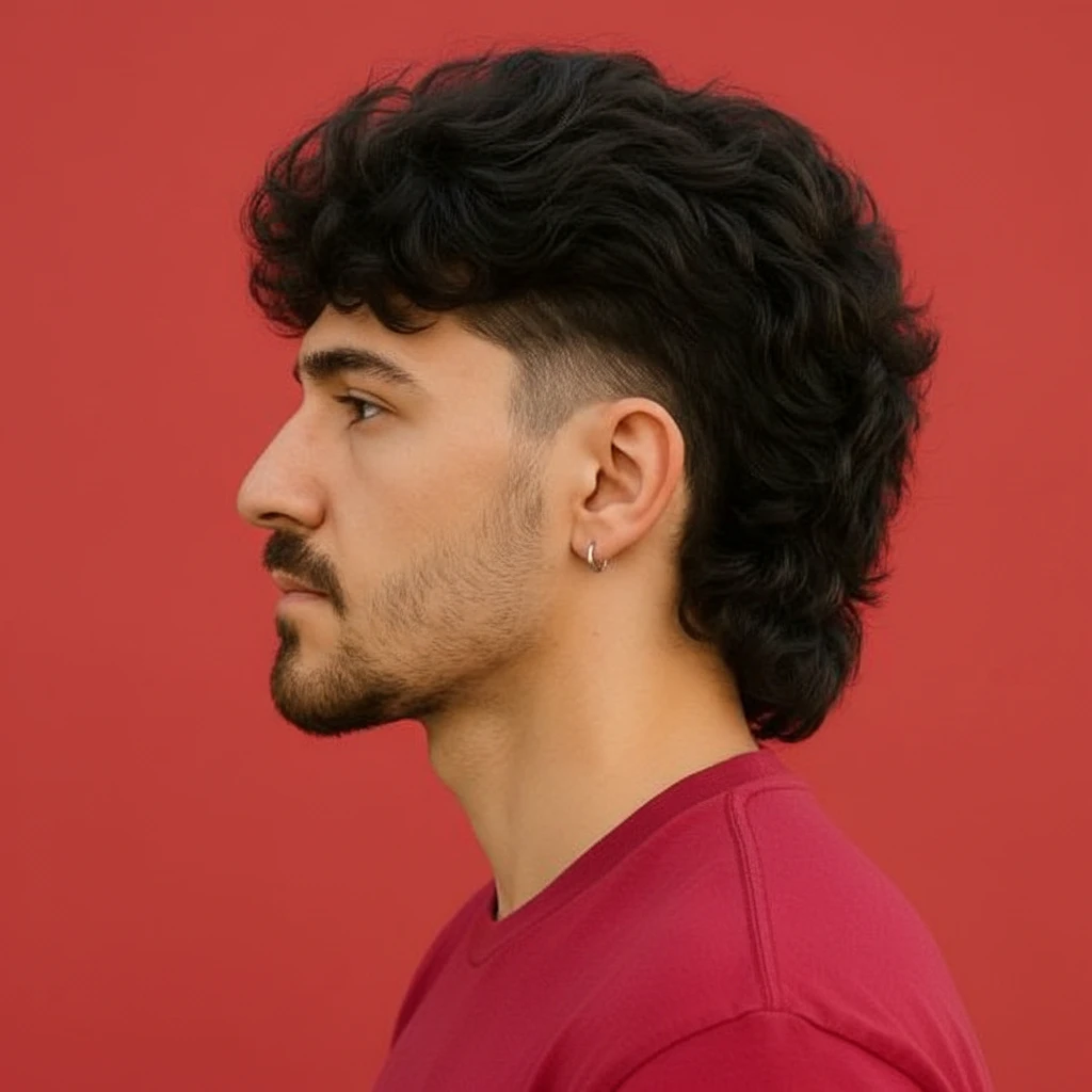 Corte Mullet Masculino com Degradê Lateral
