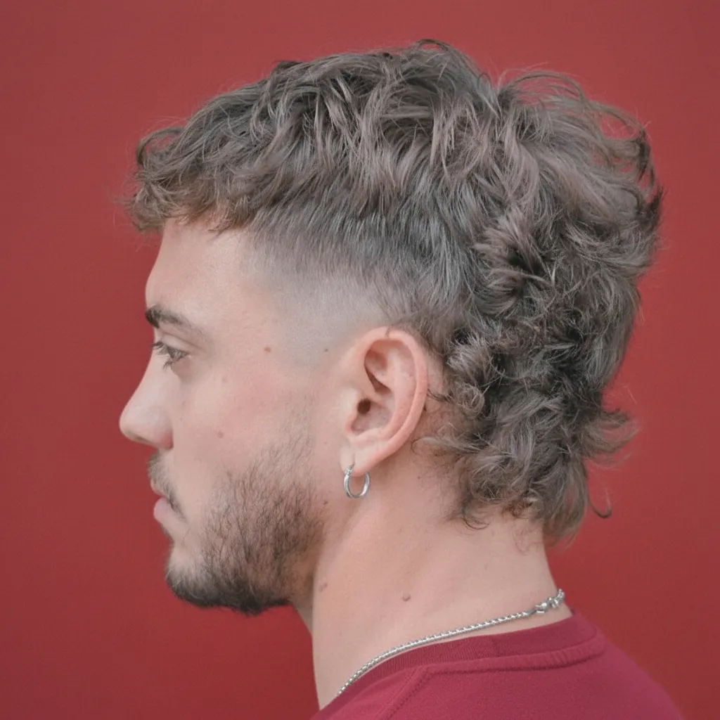 Corte Mullet Masculino com Degradê Lateral