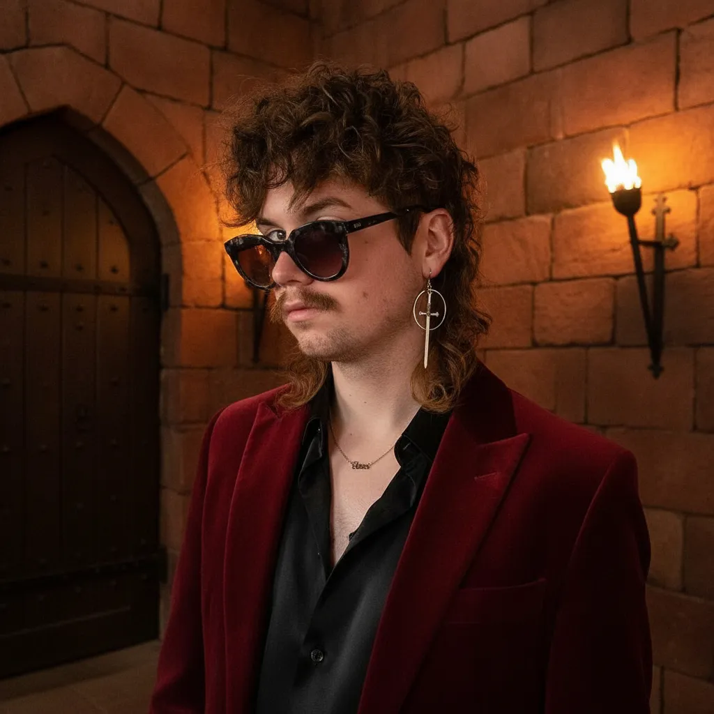 Corte Mullet Masculino com Textura e Estilo Moderno