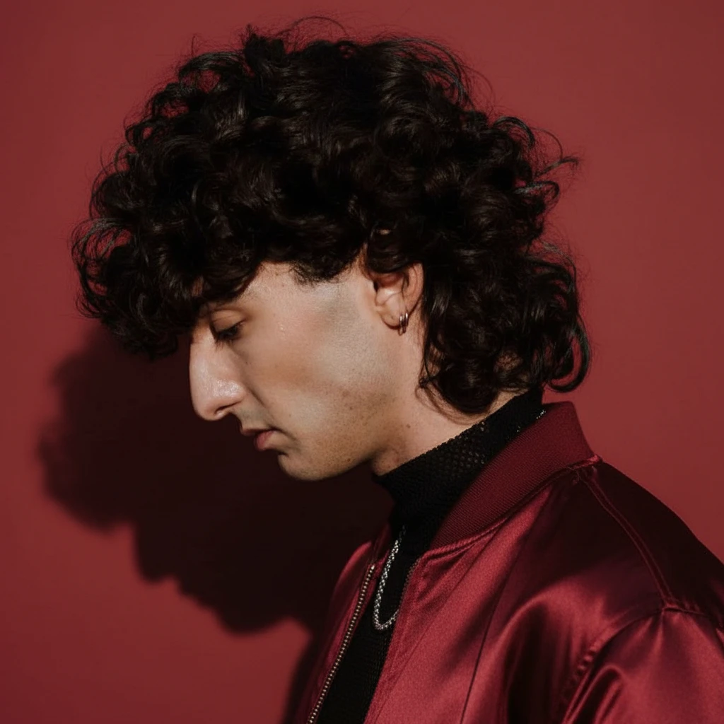 Corte Mullet Masculino em Cabelo Cacheado