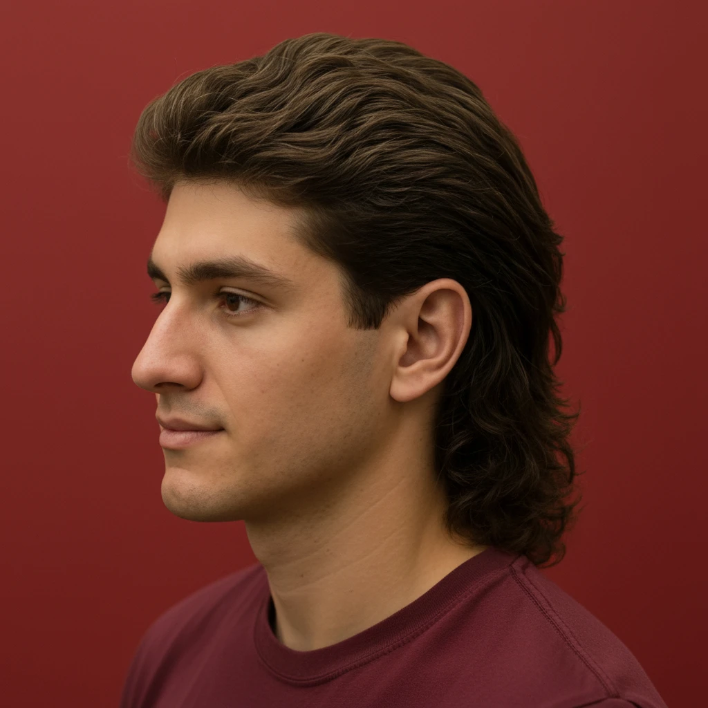 Corte Mullet Masculino em Cabelo Liso