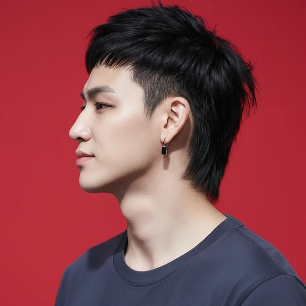 Corte Mullet Masculino em Cabelo Liso