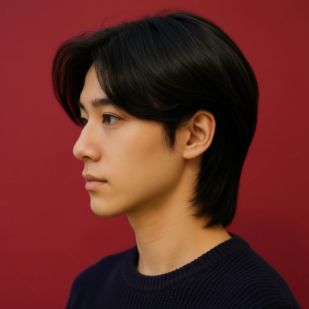 Corte Mullet Masculino em Cabelo Liso