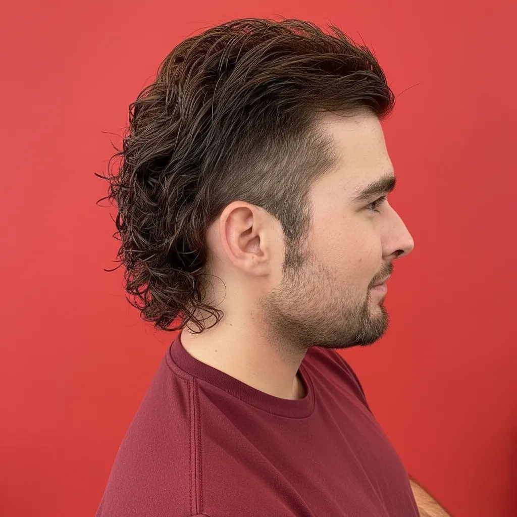 Corte Mullet Masculino em Cabelo Liso