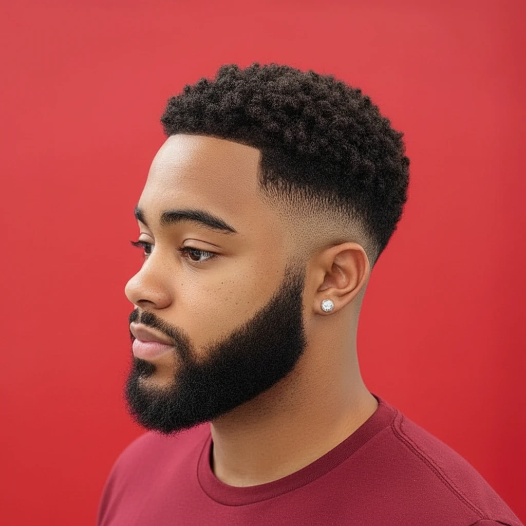 Corte Social Masculino com Degradê e Cabelo Cacheado