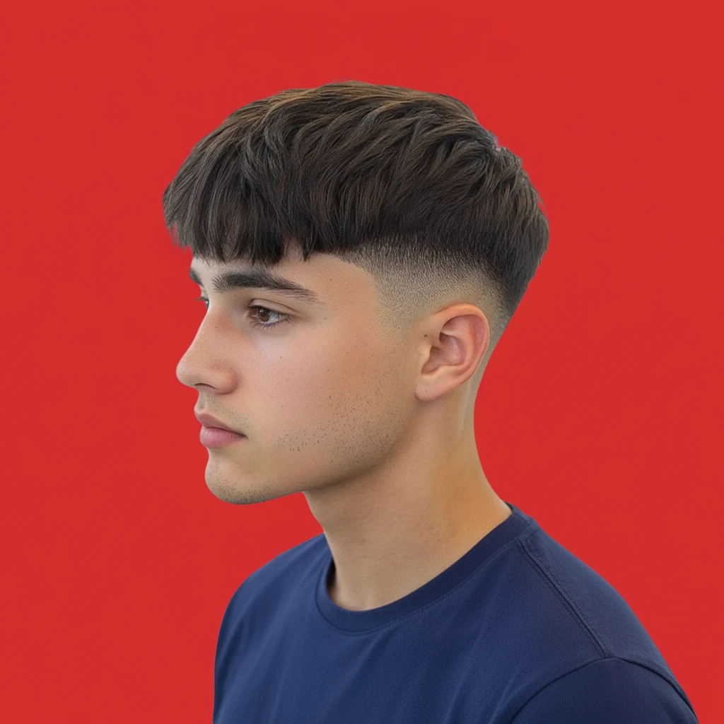 Corte Social Masculino com Franja e Degradê Baixo