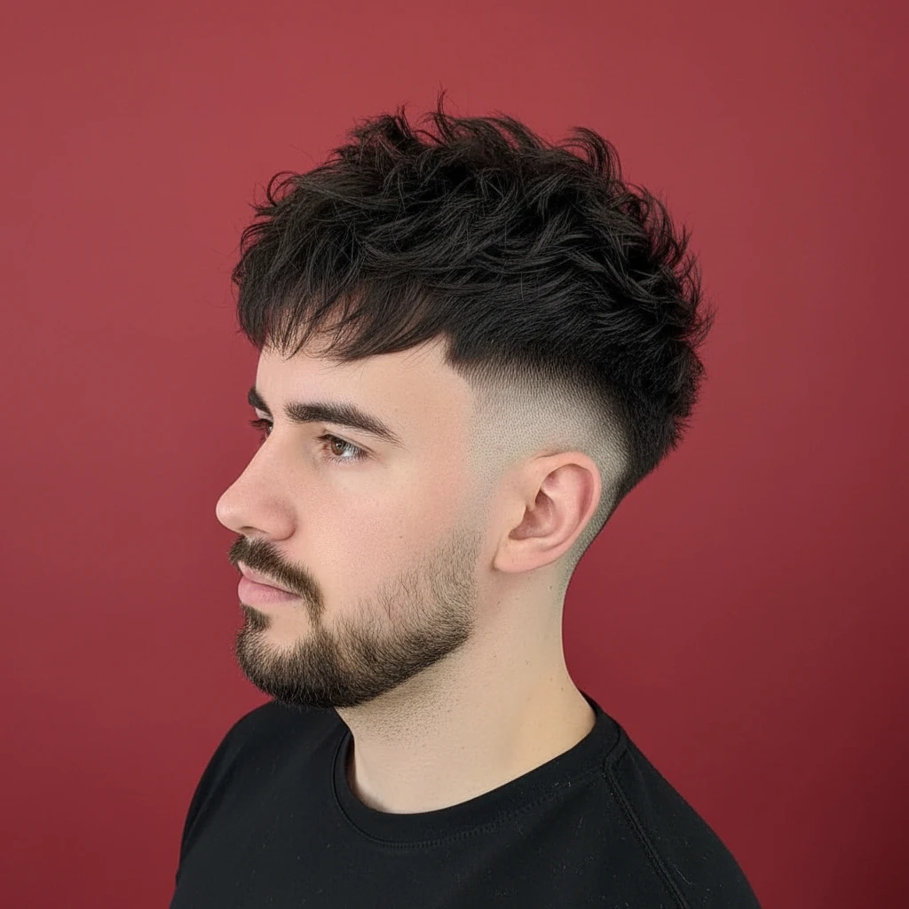 Corte Taper Fade con alto degradado en cabello liso