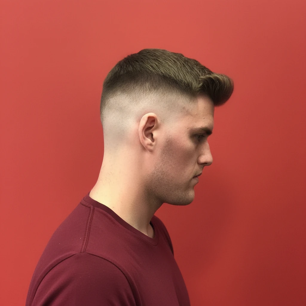 Corte Taper Fade con degradado bajo en cabello liso
