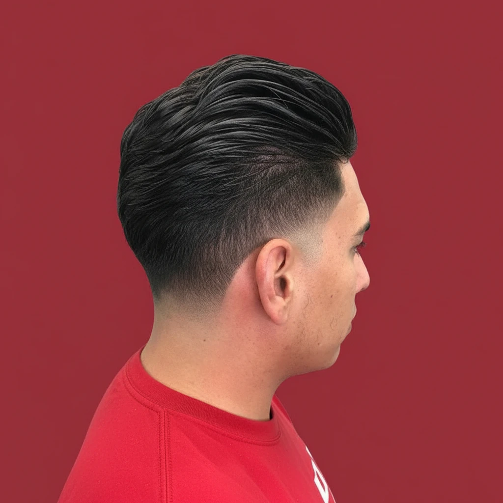Taper Fade Cut with Low Gradient on Straight Hair