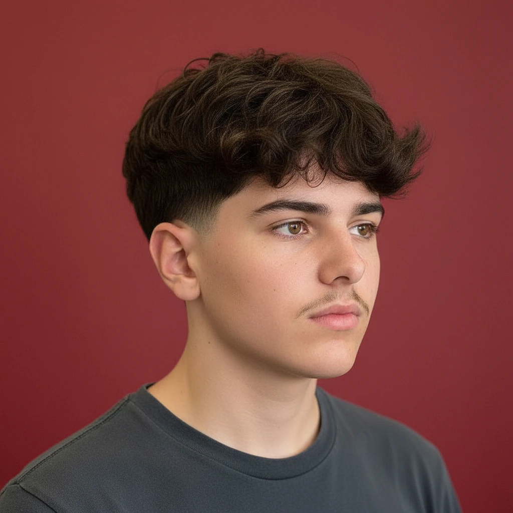 Corte de desvanecimiento cónico con degradado y textura