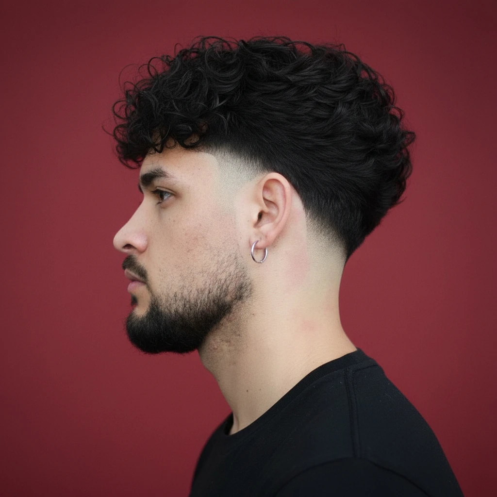 Corte Taper Fade com Degradê em Cabelo Cacheado