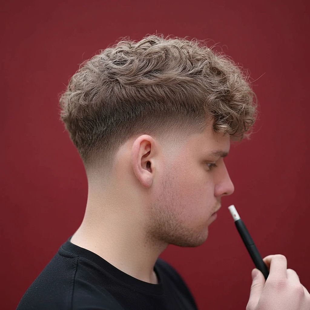 Corte Taper Fade com Degradê em Cabelo Cacheado
