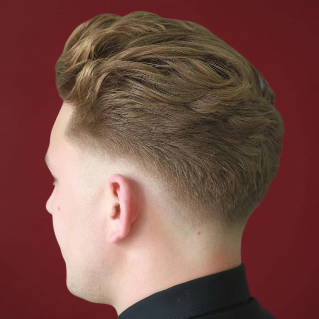 Corte Taper Fade con degradado en cabello liso