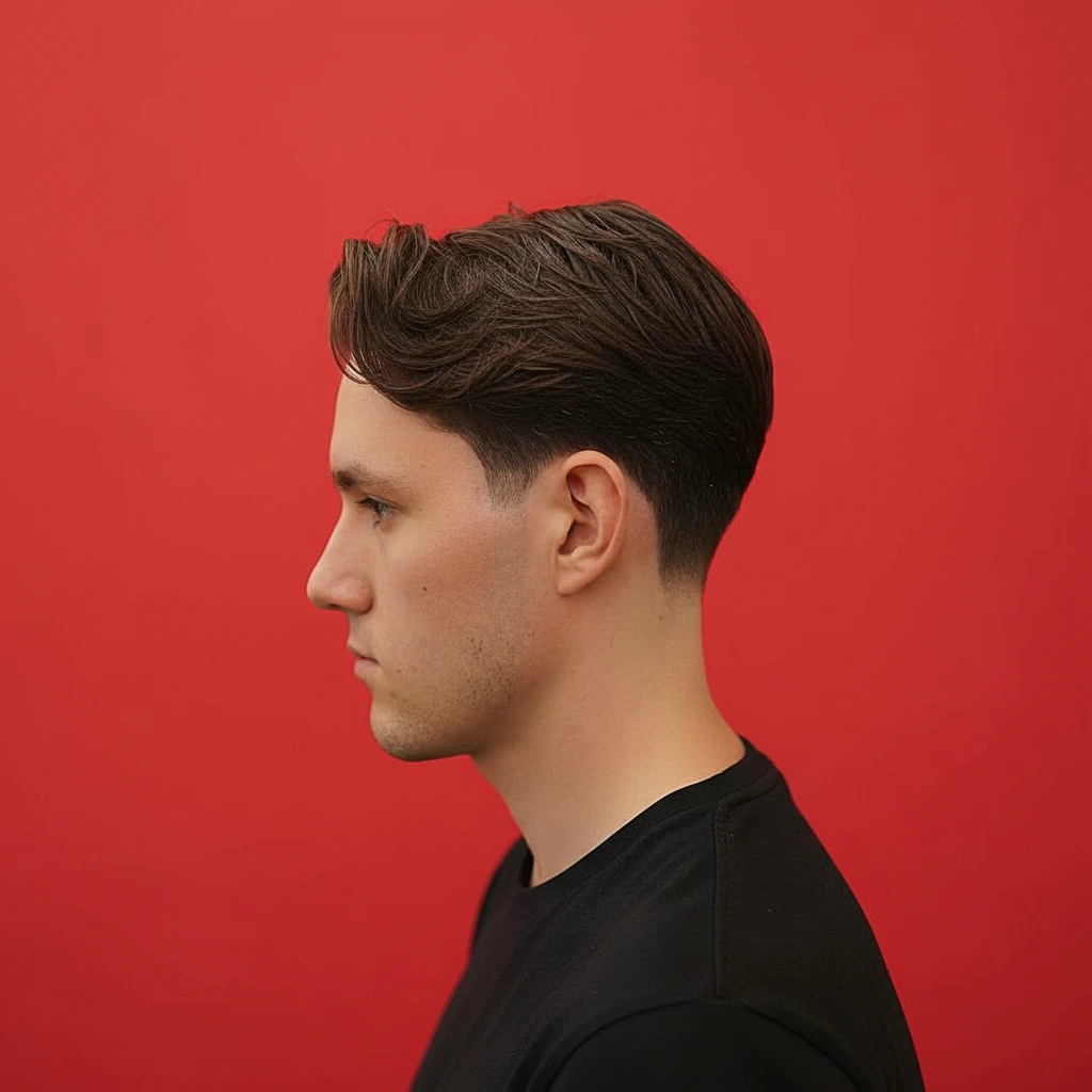 Taper Fade Cut with Gradient on Straight Hair