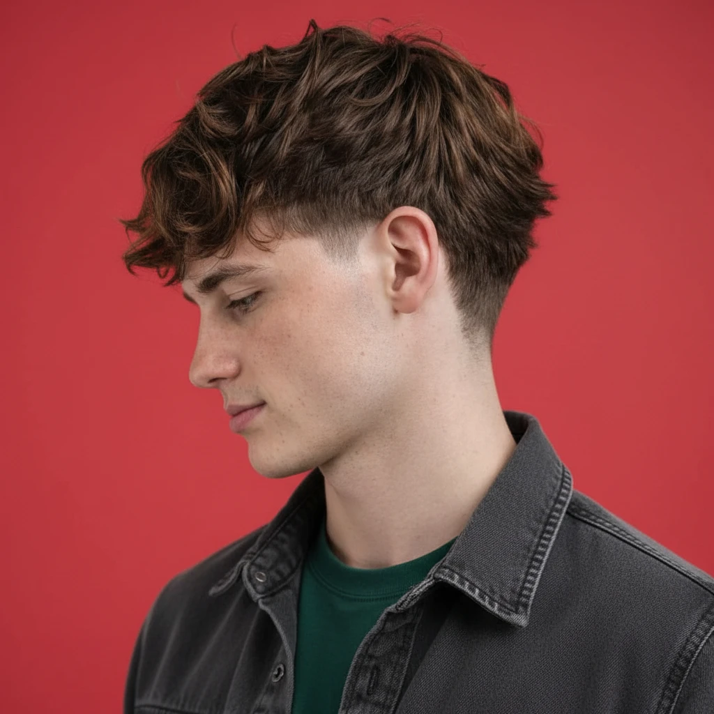 Taper Fade Cut with Texture on Straight Hair