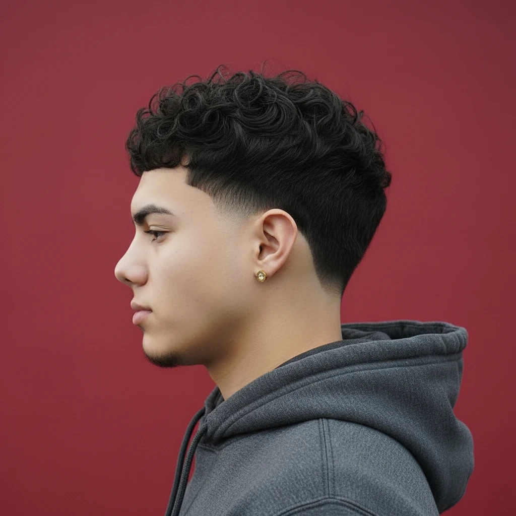 Corte Taper Fade em Cabelo Cacheado com Degradê