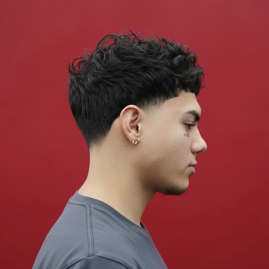 Corte Taper Fade em Cabelo Cacheado com Degradê