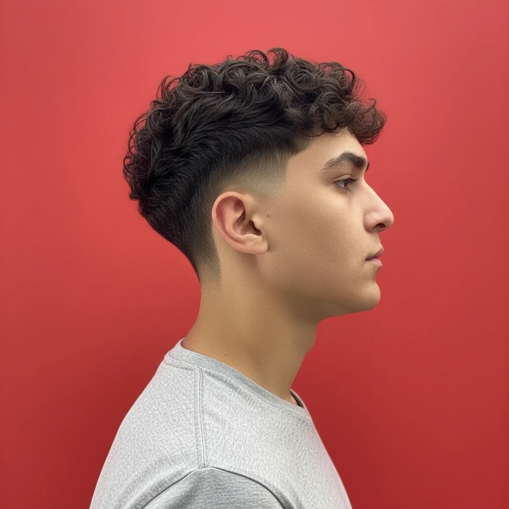 Corte Taper Fade em Cabelo Cacheado com Degradê