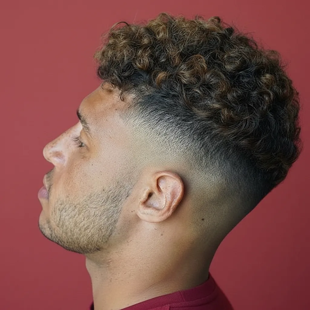 Corte Taper Fade em Cabelo Cacheado com Degradê