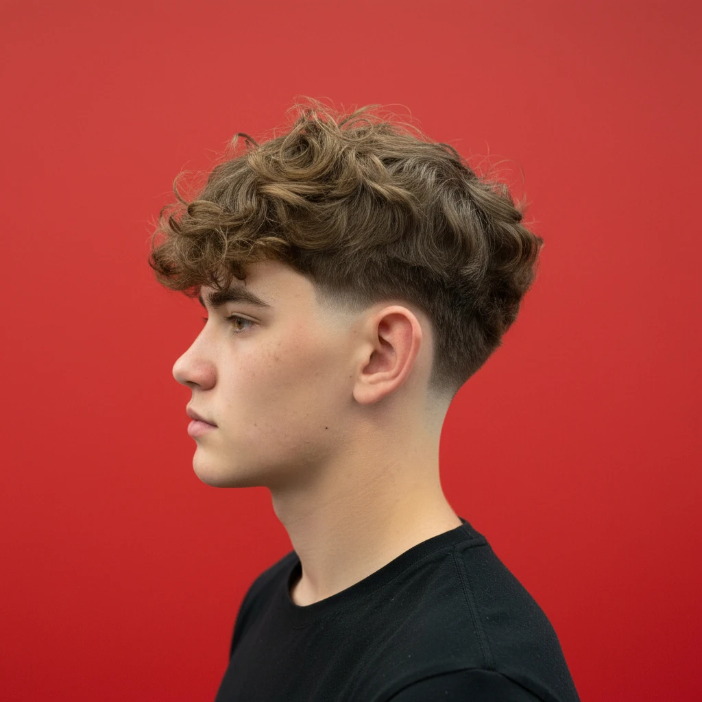 Corte Taper Fade em Cabelo Cacheado com Degradê