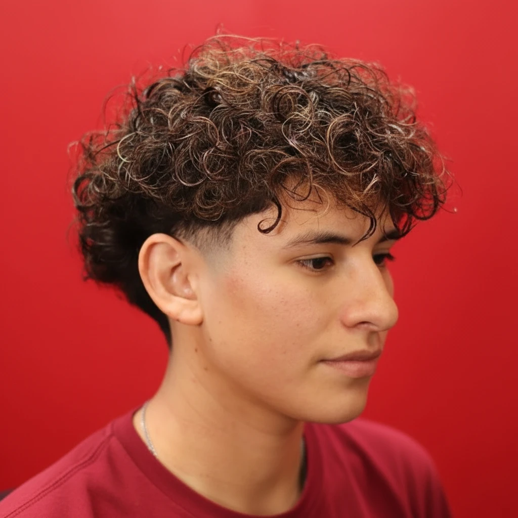 Corte Taper Fade em Cabelo Cacheado