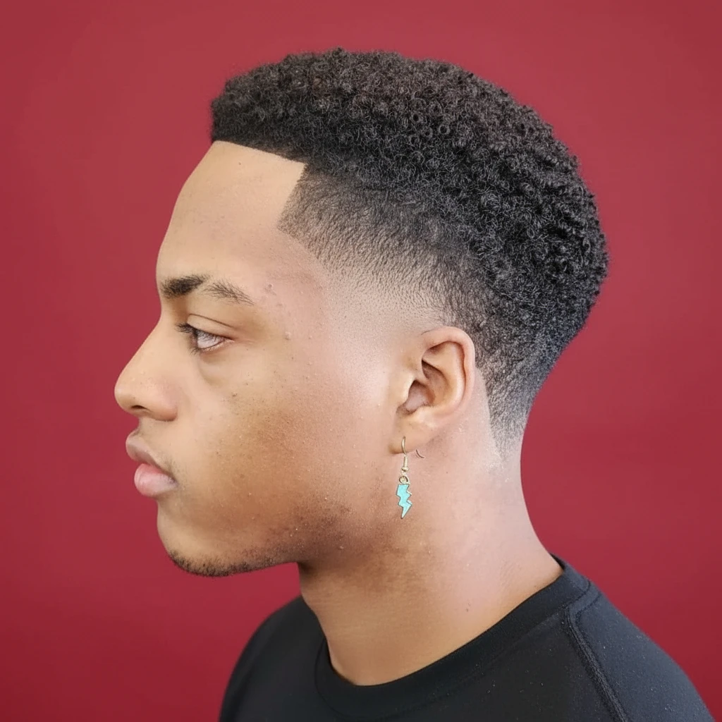 Corte Taper Fade em Cabelo Crespo com Degradê