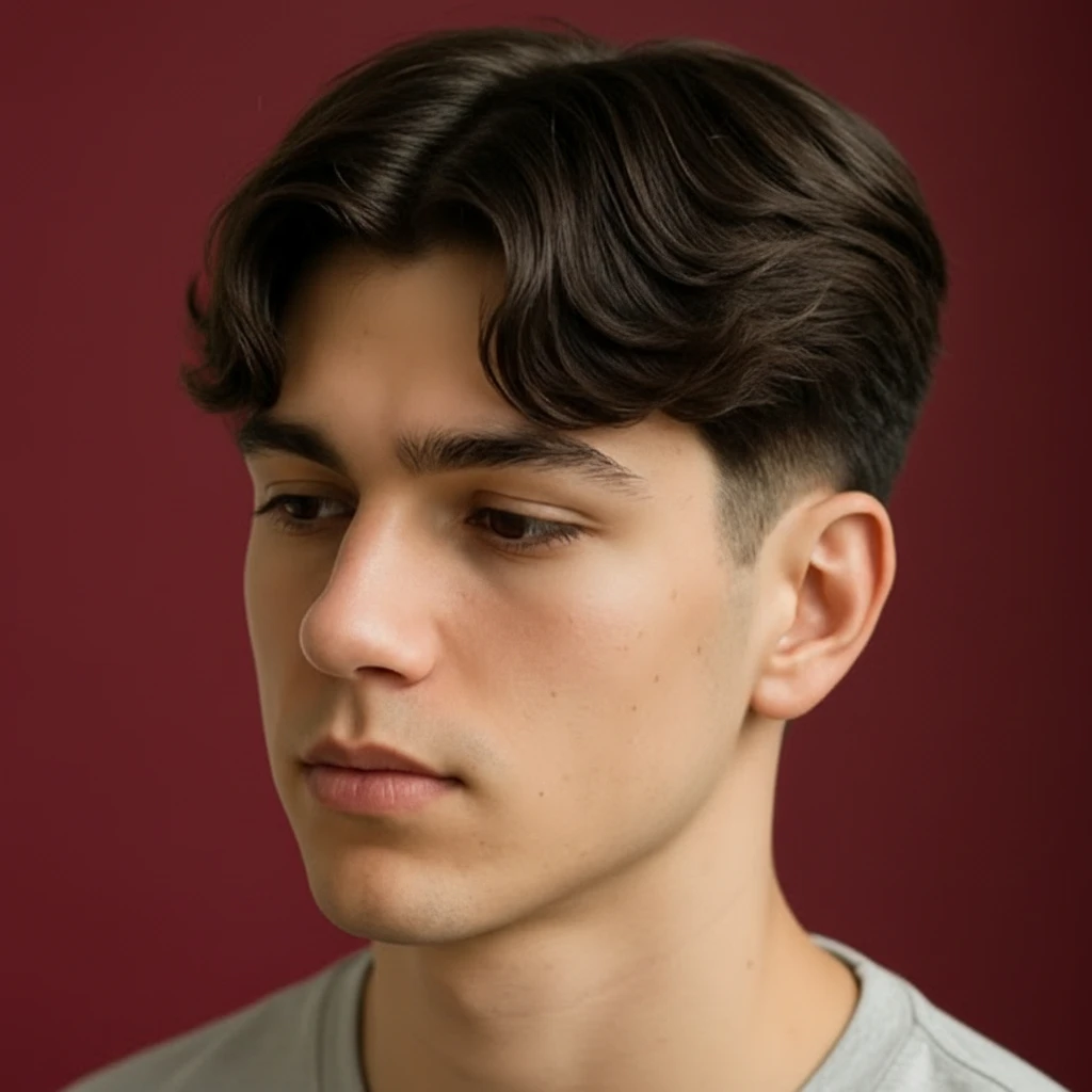 Men's Modern Taper Fade Haircut with Straight Hair